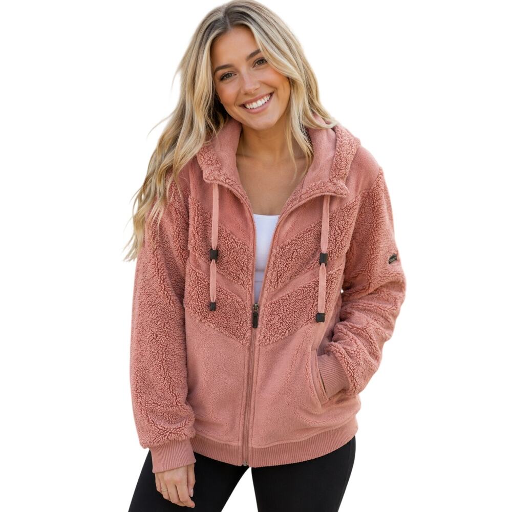 Koolaburra by Ugg Full Zip Hoodie Jacket Womens Large Dusty Pink Cozy Soft Comfy